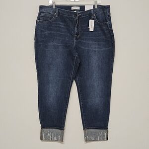 Lane Bryant Dark Blue Boyfriend Jeans